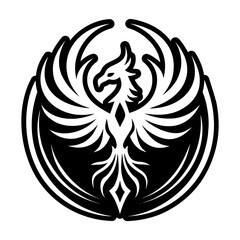 Fototapeta premium Glyph Style Phoenix Bird Icon
