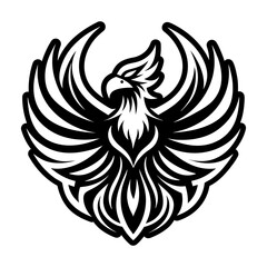 Obraz premium Glyph Style Phoenix Bird Icon