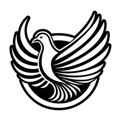 Obraz premium Glyph Style Pigeon Bird Logos 