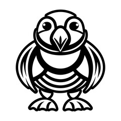 Glyph Style Puffin Bird Icon