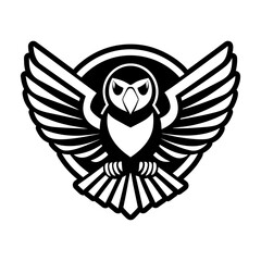 Obraz premium Glyph Style Puffin Bird Logo