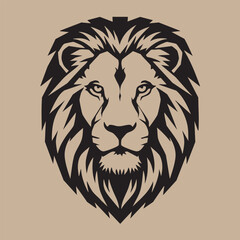 Obraz premium Lion Head Face Logo Vector Illustration Design