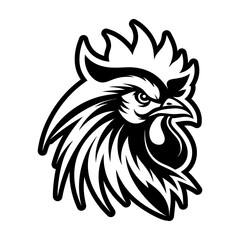 Obraz premium Glyph Style Rooster Bird Logos 