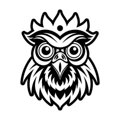Obraz premium Glyph Style Rooster Bird Logos 
