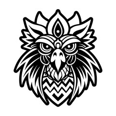 Fototapeta premium Glyph Style Rooster Bird Logos 