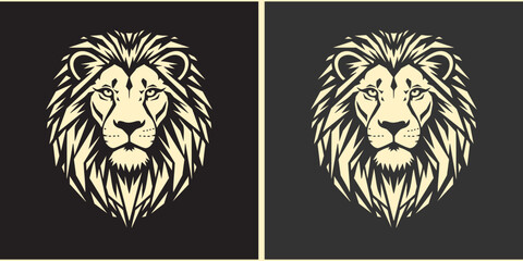 Fototapeta premium Lion Head Face Logo Vector Illustration Design