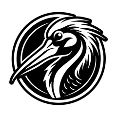 Fototapeta premium Glyph Style Stork Bird Icon