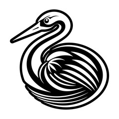 Fototapeta premium Glyph Style Stork Bird Icon