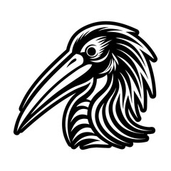 Fototapeta premium Glyph Style Stork Bird Logos