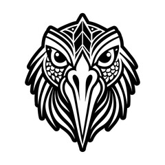 Obraz premium Glyph Style Stork Bird Logos
