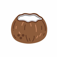 Fototapeta premium Coconuts that have been peeled and the tops split