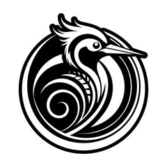 Obraz premium Woodpecker Glyph Style Logo