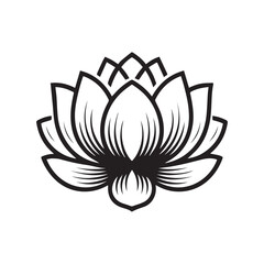 Fototapeta premium Lotus Flower Vector Icon Illustration for Wellness and Spa Logo Design
