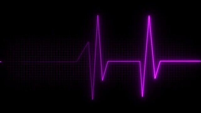Monitoring of patient's condition, vital signs on ICU monitor in hospital Heart and patient monitor showing vital signs of a patient. Motion graphics of pulse neon line concept