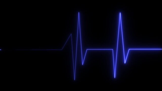 Monitoring of patient's condition, vital signs on ICU monitor in hospital Heart and patient monitor showing vital signs of a patient. Motion graphics of pulse neon line concept