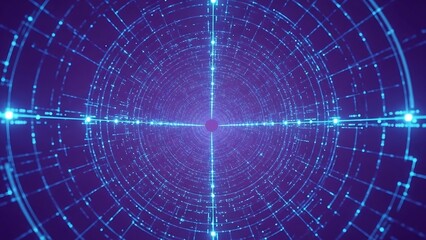 Obraz premium Futuristic blue grid technology background.