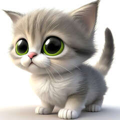 British Shorthair kitten isolated on a white background, looking adorable