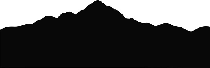 Serene silhouette mountain ridge landscape with rolling hills and natural terrain formations in minimalist style for nature backgrounds, outdoor travel themes and modern scenic design © Wajkuruni