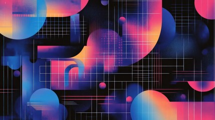 abstract geometric art vibrant gradient shapes modern design