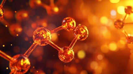 abstract molecular structure orange glow
