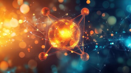 abstract atom structure energy science technology network