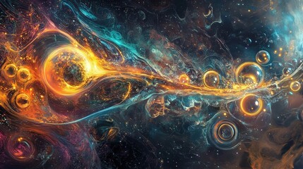cosmic nebula celestial dance abstract space art