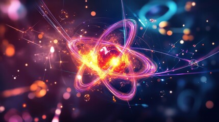 vibrant atom energy abstract art