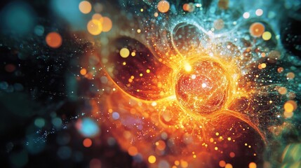 cosmic nebula energy burst fiery galaxy