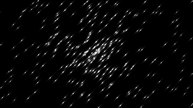 White glowing stars sparkle blinking retro vector dots twinkling starry night sky looping animation doodle glitter trail magic dust shimmer particle on black background