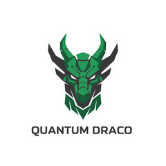 Obraz premium Esports dragon head mascot logo with futuristic geometric style for gaming team identity or tech branding isolated on white Quantum Draco
