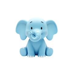 Cute light blue baby elephant sitting