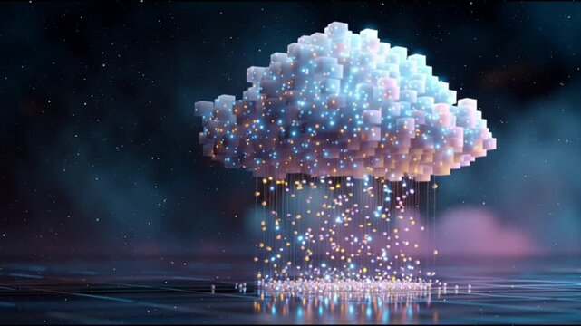 A cloud struggles to hold overflowing data representation overload data space