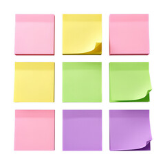 Set of colorful sticky notes in various shades