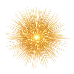 Golden sparkle burst isolated on transparent background