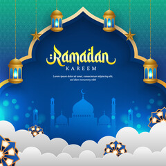 Ramadan Kareem Islamic Festival Background for Banner and Poster