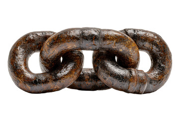 Fototapeta premium Rusty metal chain links isolated on transparent background