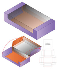 Purple Gift Box Packaging Mockup with Dieline Template