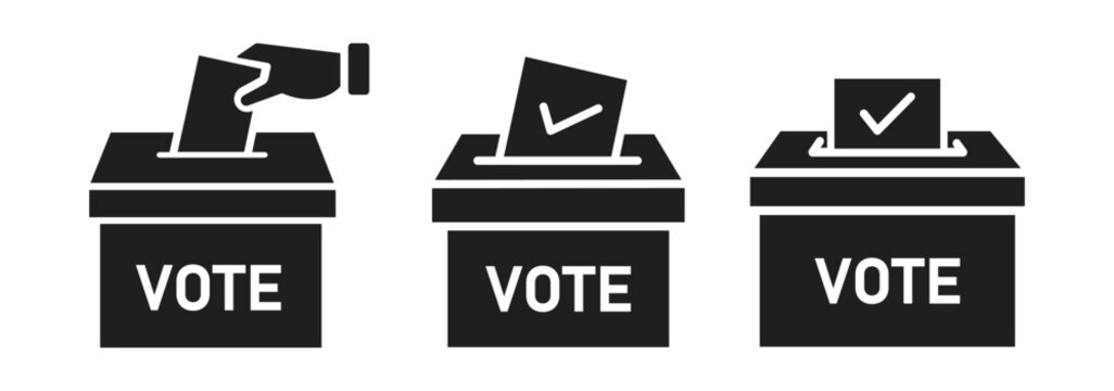 Referendum icon elements vector illustration. flat style sign vector. Voting icons, editable stroke. voting ballot box icon vector outline set. Voting icons collections icon minimal casting votes