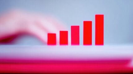 Financial Bar Chart and Business Growth Graph on High Tech Digital Screen for Corporate Data Analysis, KPI Metrics, and Professional Stock Market Forecasting