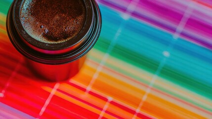 Financial data graph on laptop screen with coffee cup reflecting global economic growth trends for business expansion and investment analysis in a modern office setup