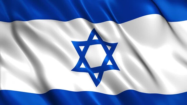 waving israel national flag animation loop