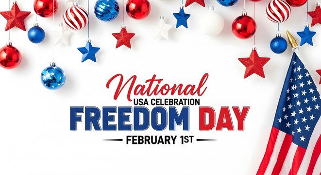 National freedom day usa celebration on february 1st patriotic holiday