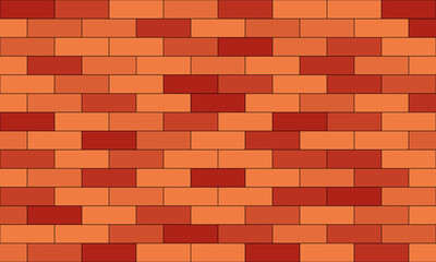 Red brick patterned background. A modern dynamic composition of parallel red brick walls.
