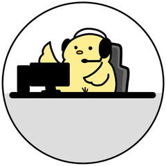 配信画面風のひよこアイコン © 故郷