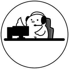 配信画面風のひよこアイコン（文字なし・カスタマイズ用） © 故郷