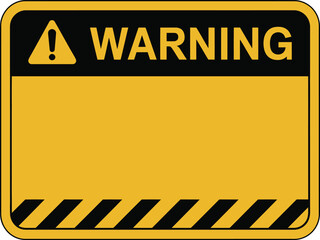 Fototapeta premium Industrial warning sign border template with exclamation mark and yellow field for custom text message on transparent background