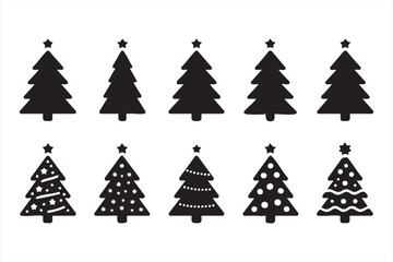 Obraz premium Holiday Christmas Tree Icons for Web UI, App Buttons, Navigation