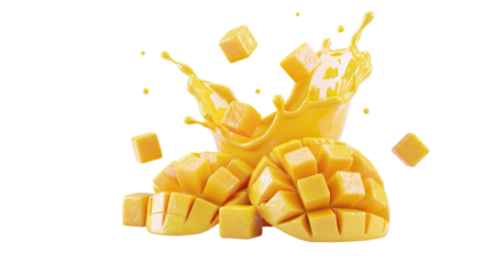 Mango Cubes and Juice Splash