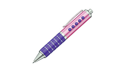 Pink and Purple Ballpoint Pen with Silver Accents