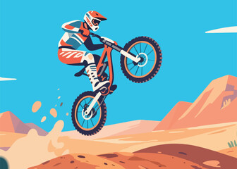 Obraz premium Cyclist Athlete Jump Illustrator Artwork Creative Design Template 